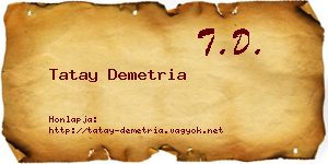 Tatay Demetria névjegykártya